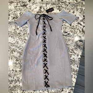 Fashion Nova, M, Gray and Black Dress